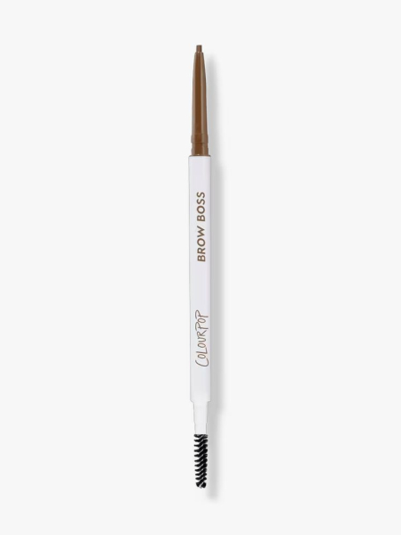 Colourpop Brow Boss Pencil + Boss 24HR Lifting Brow Gel in branded component on a light gray background