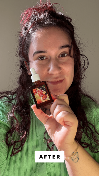 Abelman after applying the Dr. Althea Vitamin C Boosting Serum