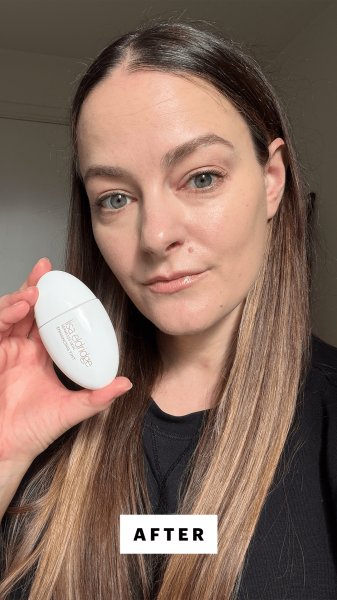 Panych after applying the Lisa Eldridge Seamless Skin Enhancing Tint